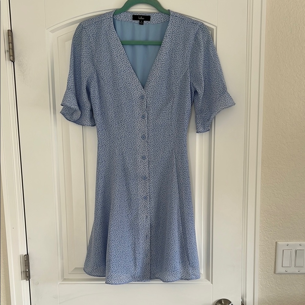 LULU’S Blue Floral Mini Dress